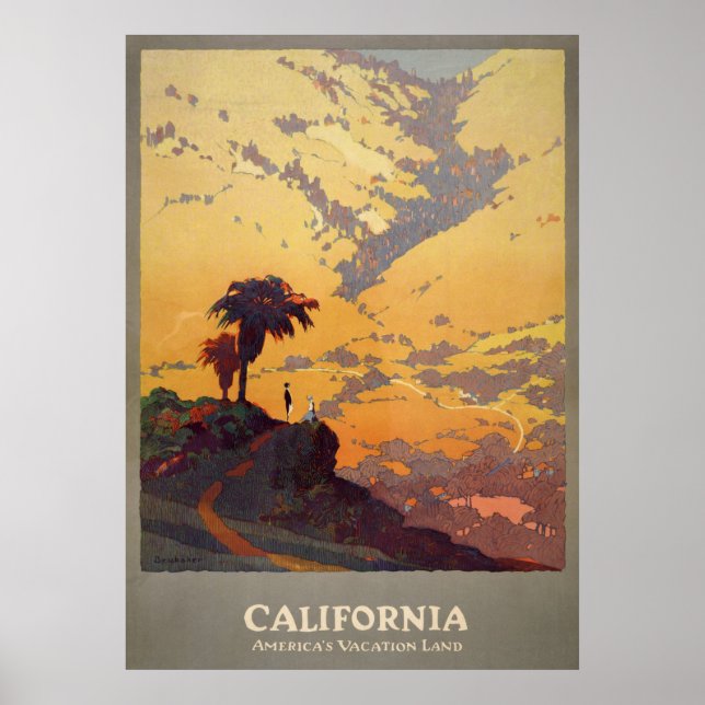 Poster Terra de férias da América da Califórnia (Frente)