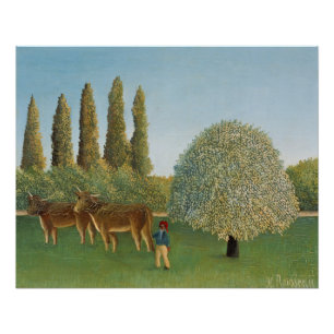 Pôster Terra de pastagem (O Pasto), Henri Rousseau, 1910