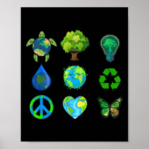 Poster Terra Dia da Paz Planta Salvar Animais de Salvamen