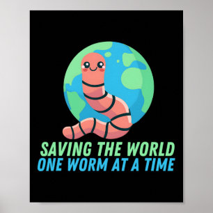 Poster Terra Dia Da Terra Salvando O Mundo Um Verme Em Um