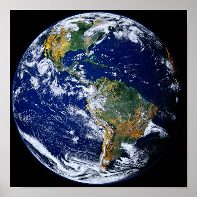 Poster Terra do cheio mostrando as Américas (Frente)