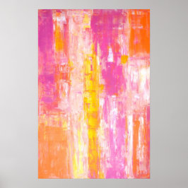 Poster 'Terra Doce' Rosa e Abstrato Laranja