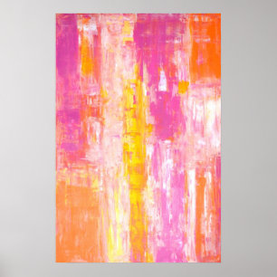 Poster 'Terra Doce' Rosa e Abstrato Laranja