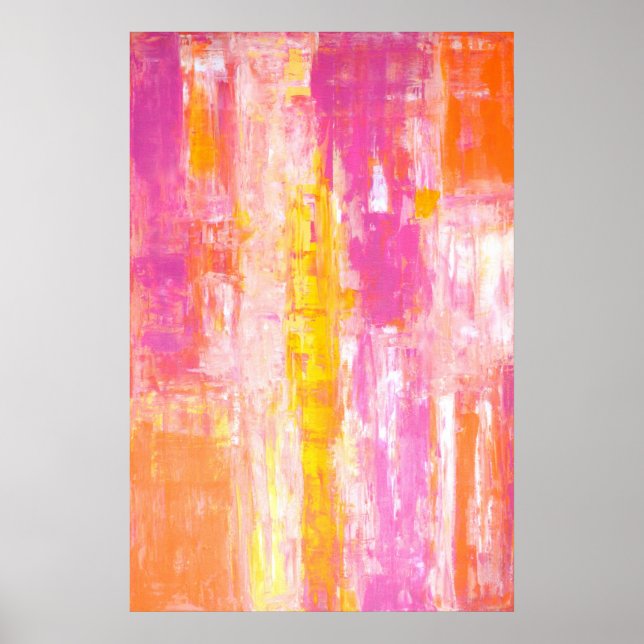 Poster 'Terra Doce' Rosa e Abstrato Laranja (Frente)