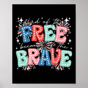 Poster Terra Dos Gratuitos Por Causa Do Brave Retro 4º De