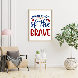 Poster Terra dos Livres Por Causa dos Bravos Vermelho Azu