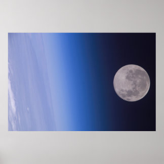 Pôster Terra e Lua da Estação Espacial Internacional