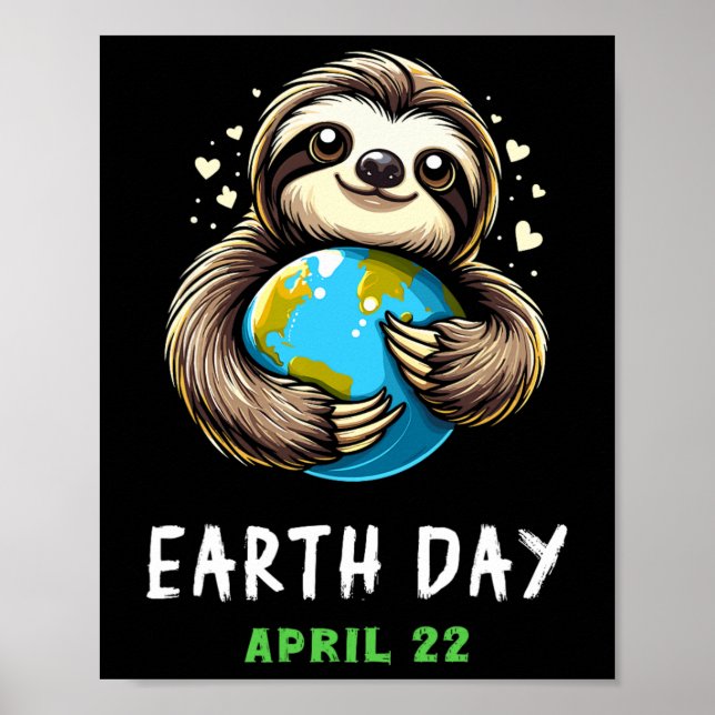 Poster Terra Engraçado Dia da Terra Fofo da Terra Planeta (Frente)