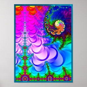 Poster Terra Fractal Psicodélica