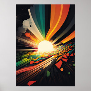 Poster Terra Futurística e Arte com Linha Sun 5