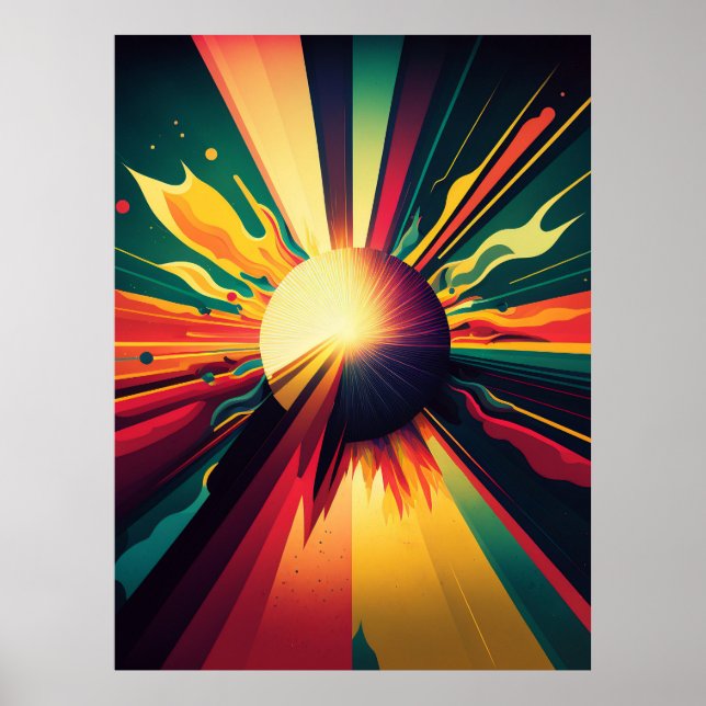 Poster Terra futurística e Arte da Linha Solar (Frente)