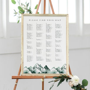 Poster Terra   Gráfico de Assentos de Casamento Alfabétic