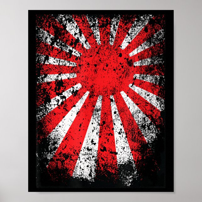 Poster Terra Japonesa Da Bandeira Da Guerra Do Sol Ascens (Frente)