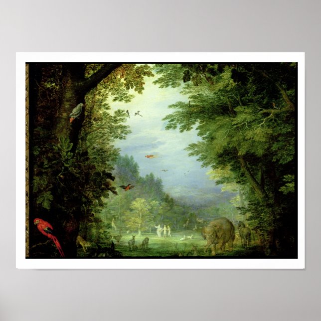 Pôster Terra ou Paraíso Terrestre, detalhes de Adão e (Frente)