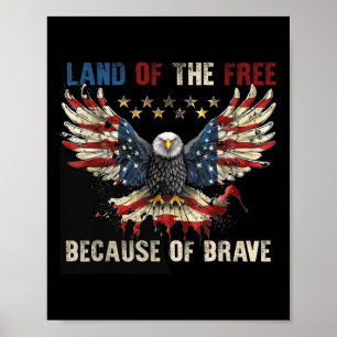 Poster Terra Patriótica Da Águia Americana Dos Libertos P