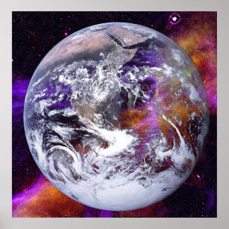 Pôster Terra Transparente Na Nebulosa