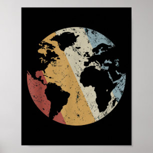 Poster Terra Vintage Estilo Retroativo Dia da Terra