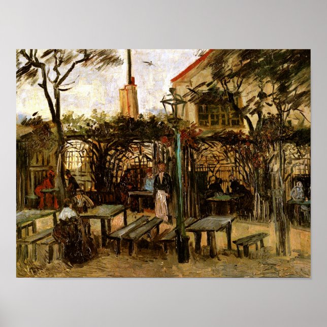 Pôster Terrace de Cafe Montmartre (F238)Van Gogh Fine Art (Frente)
