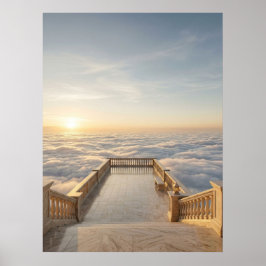 Poster Terraço Celestial Acima das Nuvens