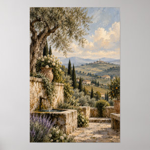 Poster Terraço da Oliveira e Arte de Parede de Colinas On