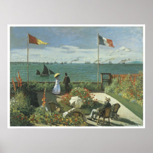 Pôster Terraço em Sainte-Adresse, Claude Monet 1867