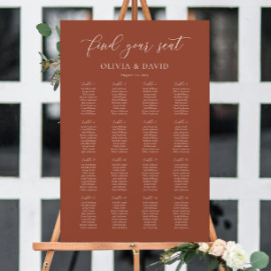 Poster Terracota Boho Elegante Gráfico de Assentos de 16