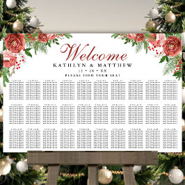 Poster Terracotta Casamento no inverno Floral 30 Assentos