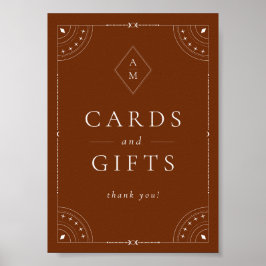 Poster Terracotta Celestial Moon & Stars Cartões e presen