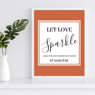 Poster Terracotta Deixe o amor brilhar sinal de casamento