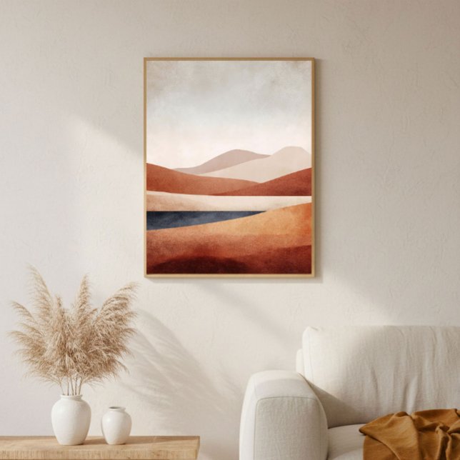 Poster Terracotta Desert Basin Abstract Landscape Decor (Criador carregado)
