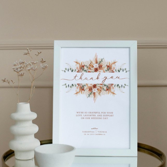 Poster Terracotta - Escrita Mínima Obrigado Carta de casa (Criador carregado)