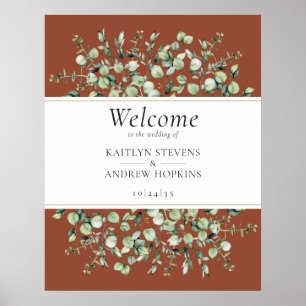 Poster Terracotta Eucalyptus Wedding Welcome