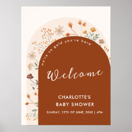 Poster Terracotta Fall Boho Wildflower Arco Bem-vindo