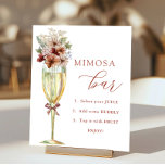 Poster Terracotta Flowers & Champagne Mimosa Chá<br><div class="desc">Altere as direções e personalize usando o formulário modelo.</div>