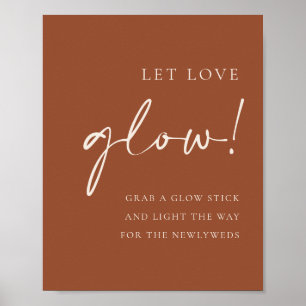 Poster Terracotta Handritten Script Let Love Glow Casamen
