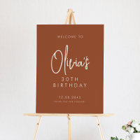 Terracotta Handwrite aniversário de 30 anos Welcom
