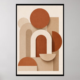 Poster Terracotta Minimalist Geometric