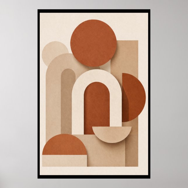 Poster Terracotta Minimalist Geometric (Frente)