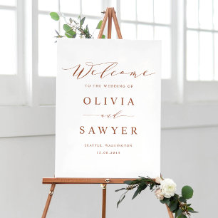 Poster Terracotta Minimalist Script Wedding (Boas-vindas)