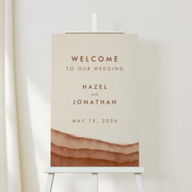 Poster Terracotta Ombre | Minimalist Boho Wedding Welcome (Criador carregado)