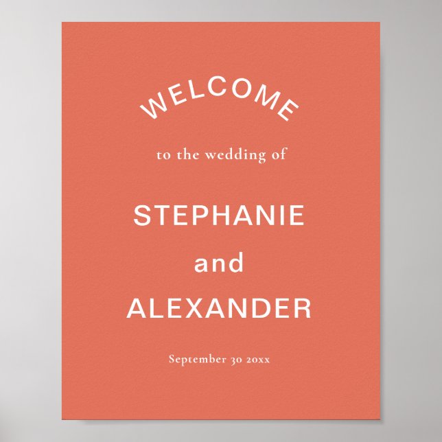 Poster Terracotta Personalizado Simples Bem-vindo ao Post (Frente)