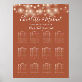 Poster Terracotta String Lights Wedating Sating Chart