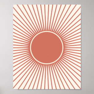 Poster Terracotta sunburst