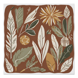 Pôster Terracotta Wildflower Boho Primavera Wall Art Russ