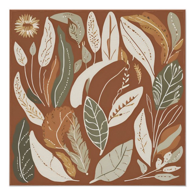 Pôster Terracotta Wildflower Boho Primavera Wall Art Russ (Frente)