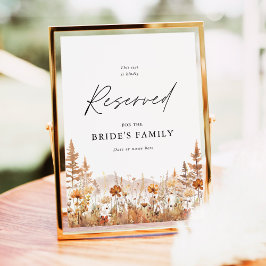 Poster Terracotta Wildflower Mountain Reserved Seat Sign