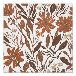 Pôster Terracotta Wildflower Rustic Boho Wall Art
