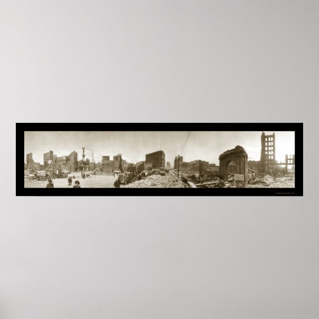 Pôster Terramoto Damage SF CA Foto 1906 (Frente)