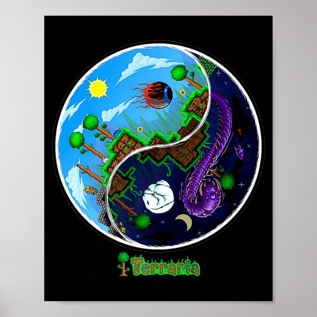 Poster Terraria Night And Day T Shirt  (Frente)