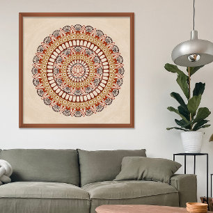 Poster Terras quentes Lotus Henna Mandala